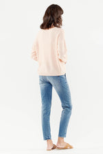 Women's peach pink sweater with sequins - Image n°4