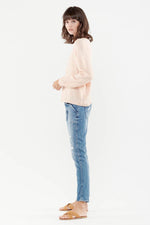Women's peach pink sweater with sequins - Image n°2