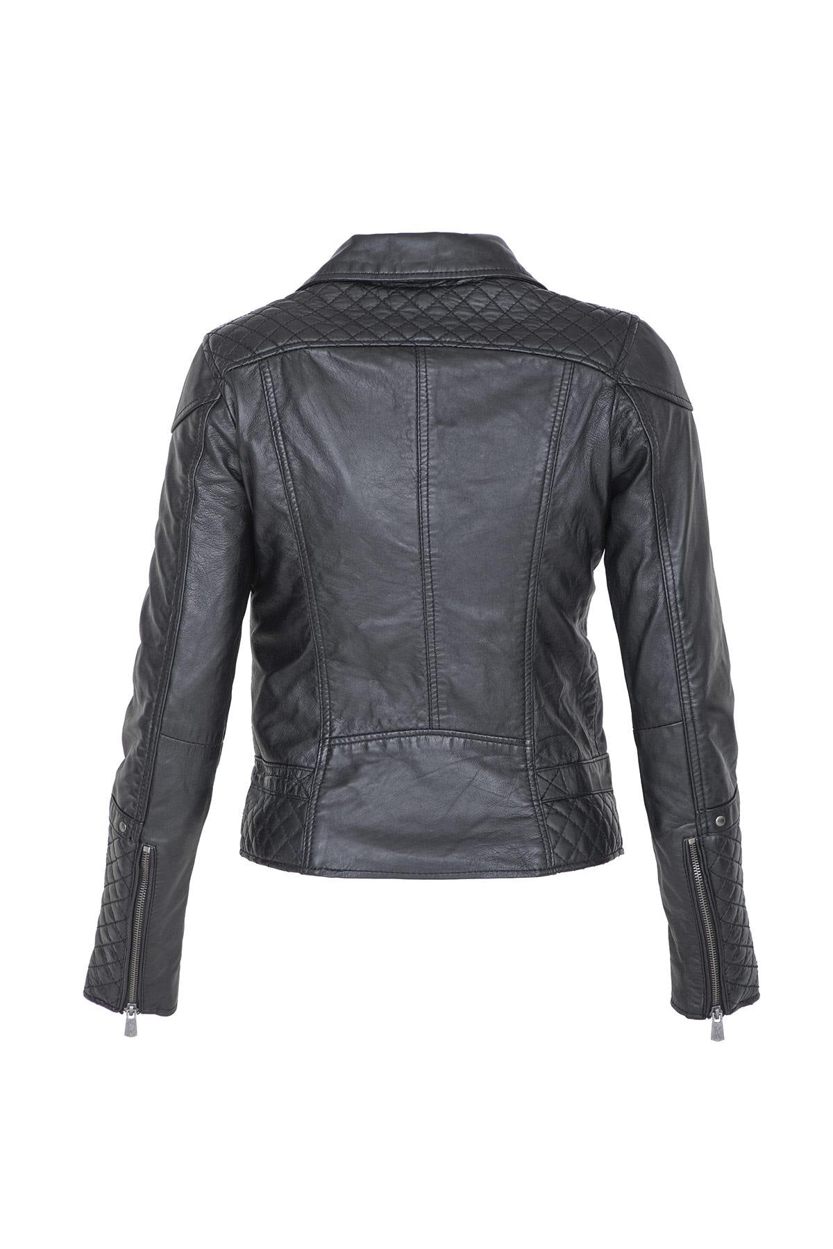 Trendy black leather Biker Jacket - Image n°4