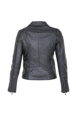 Trendy black leather Biker Jacket - Image n°4