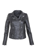 Trendy black leather Biker Jacket - Image n°5