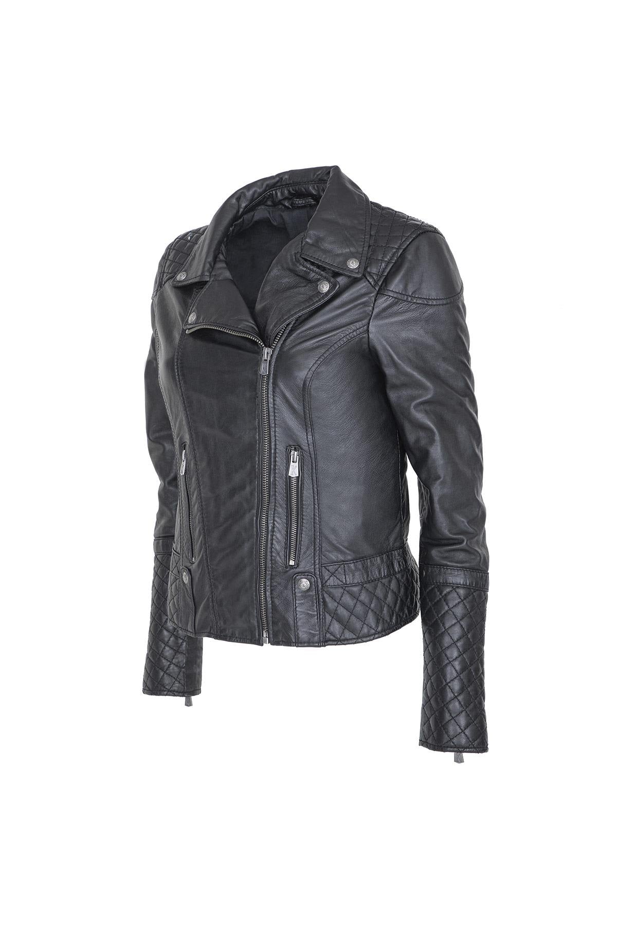Trendy black leather Biker Jacket - Image n°3
