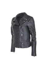 Trendy black leather Biker Jacket - Image n°3