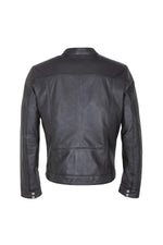 Black leather biker jacket - Image n°2