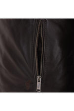 Classic leather jacket with shirt collar - Image n°4