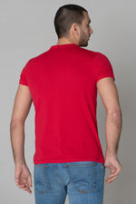 Plain red v-neck t-shirt - Image n°3