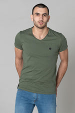 Khaki color t-shirt for men - Image n°1