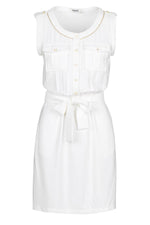 Sleeveless white dress - Image n°9