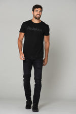 Men's black round neck t-shirt - Image n°3