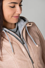 Pink jacket with removable hood - Image n°2