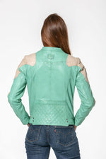 Green sheepskin leather jacket - Image n°2