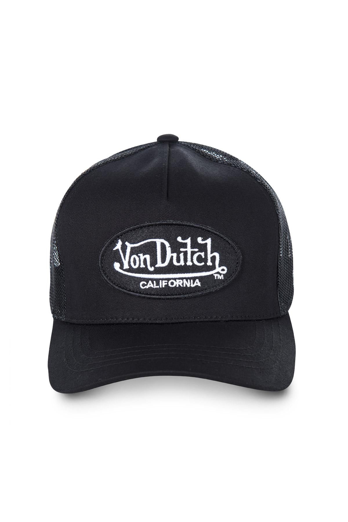 Plain black cap with mesh - Image n°3
