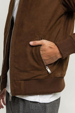 Tobacco color suede teddy - Image n°7