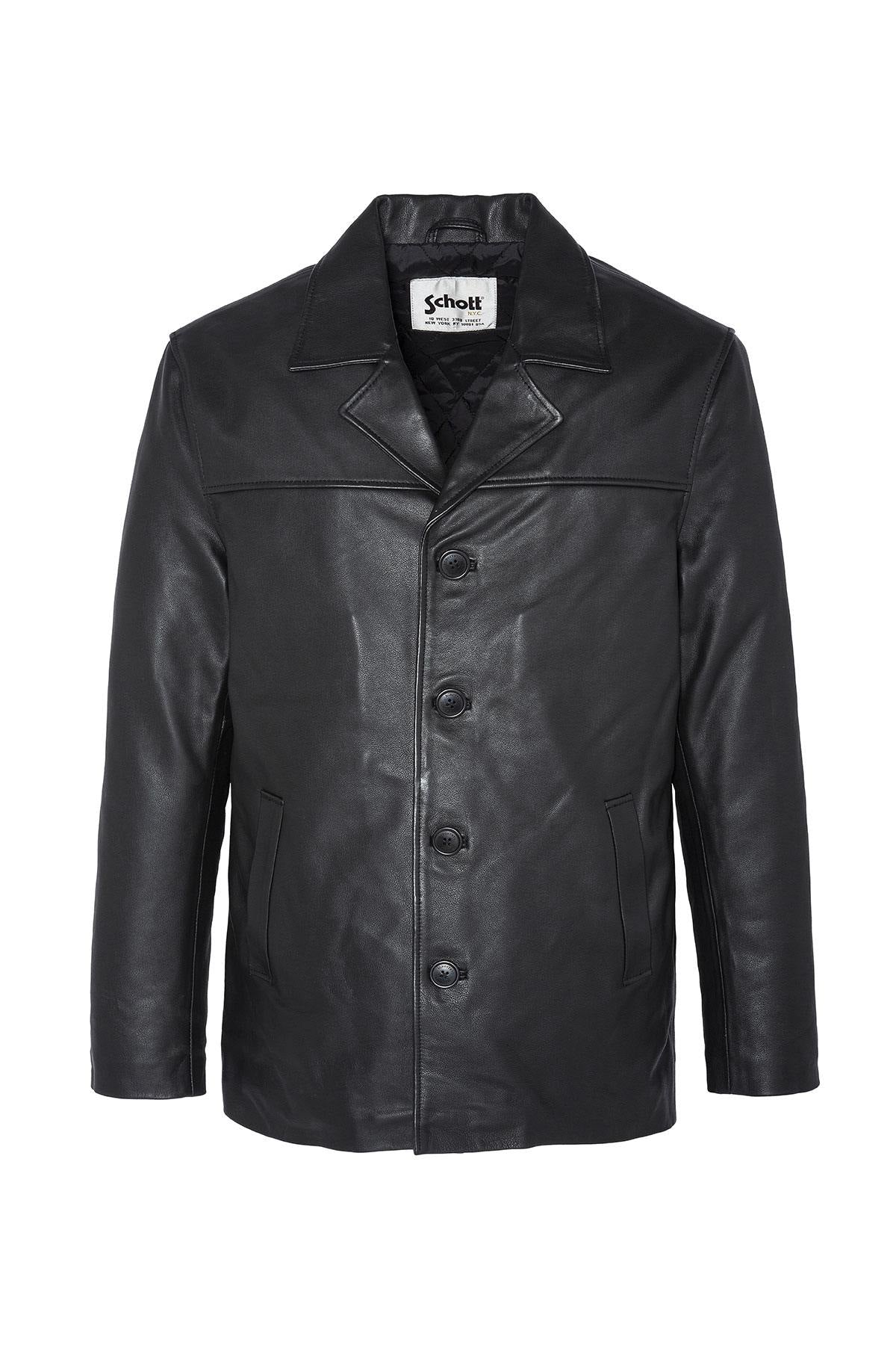 This Schott jacket updates the Perfecto with a buttoned placket. - Image n°6