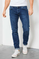 Men's blue slimfit jeans - Image n°1