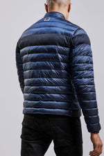 Navy blue nylon down jacket - Image n°4