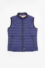 Blue sleeveless down jacket - Image n°1