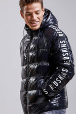 Black sports down jacket for men - Image n°1