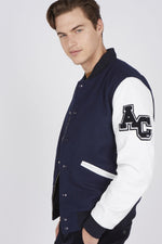 Navy and white Ref 70: wool and leather for vintage-inspired style. - Image n°5