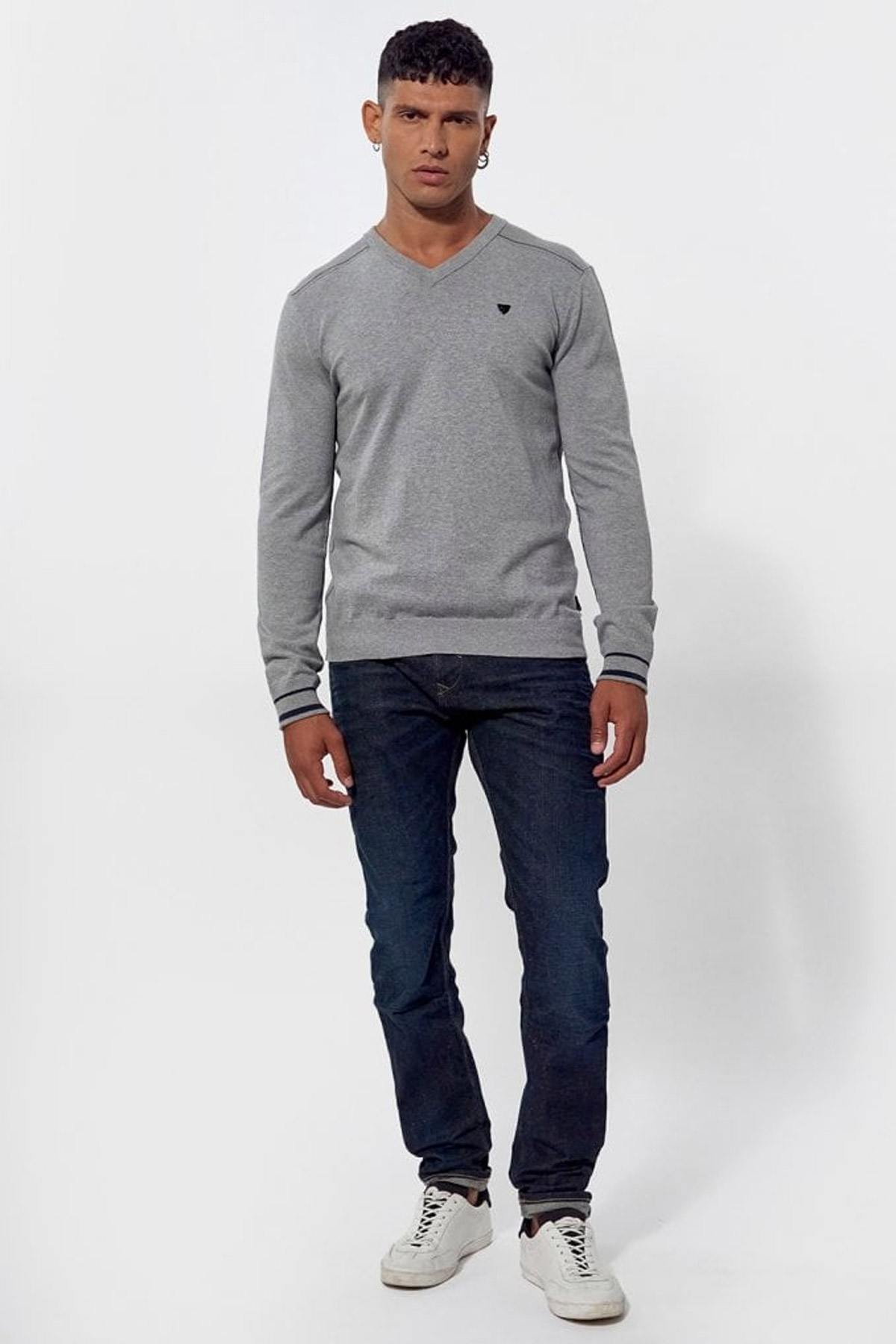 Men's heather gray sweater - Image n°5