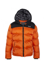 Orange and black nylon down jacket - Image n°1