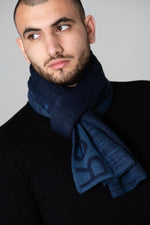 Men's navy blue scarf - Image n°2