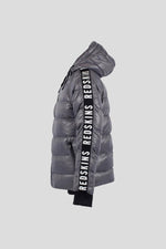 Charcoal gray sports down jacket - Image n°9