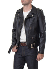 613S Slim Fit Perfecto® by Schott-black steerhide, slim, iconic. - Image n°3