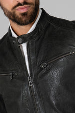 Daytona's Gafino in dark olive sheepskin. Fine-grained leather. - Image n°7