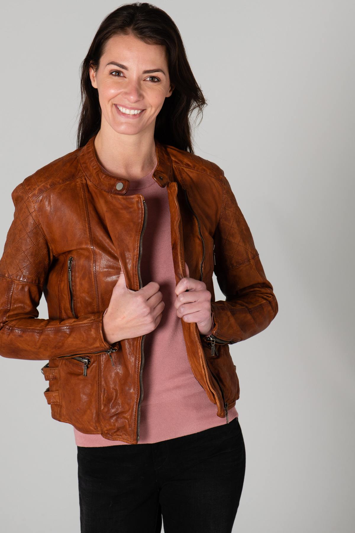 Vintage-style leather jacket - Image n°3