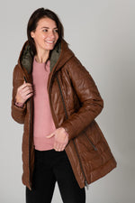 Steffy Cognac 507: shearling warmth meets biker edge in aged cognac. - Image n°3