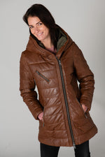 Steffy Cognac 507: shearling warmth meets biker edge in aged cognac. - Image n°6