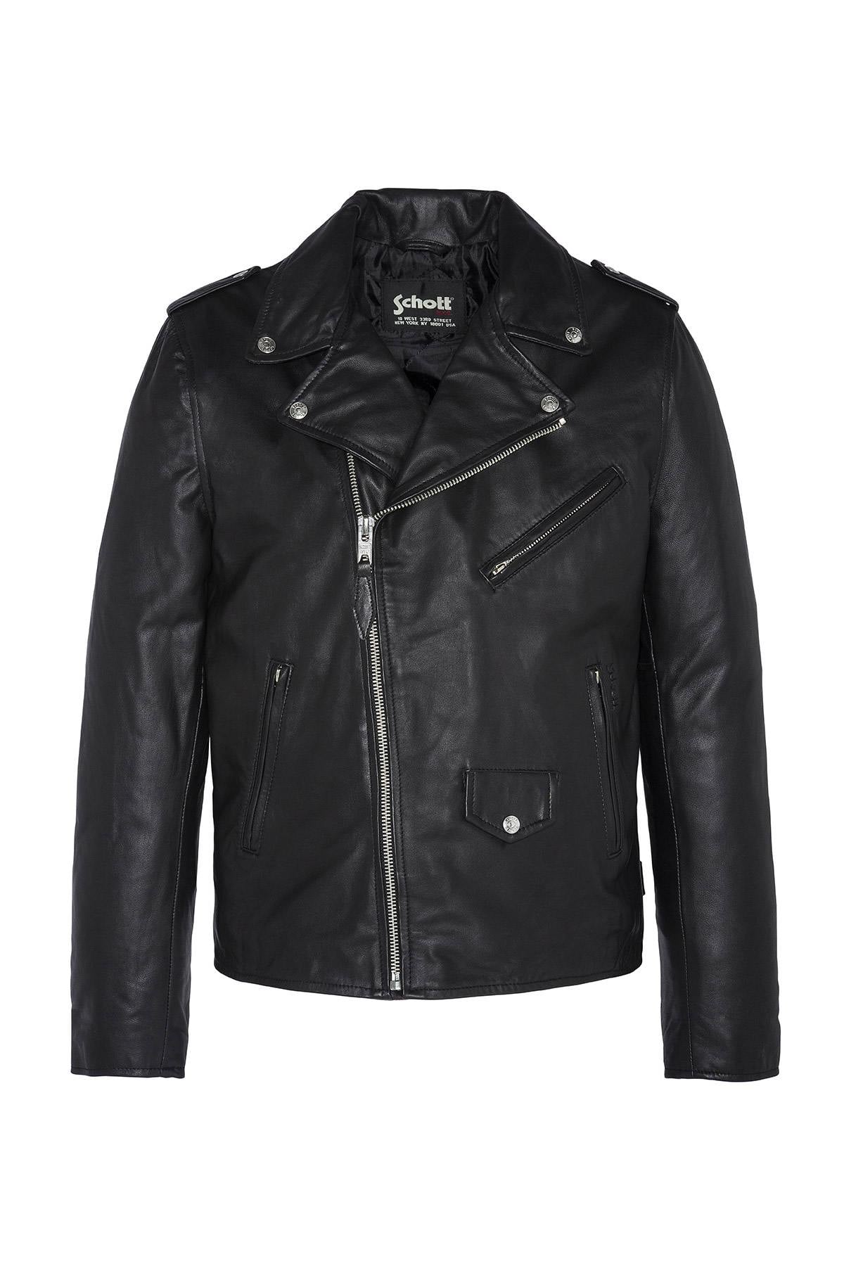 A belt-free Perfecto in soft lambskin by Schott NYC-effortless edge. - Image n°9