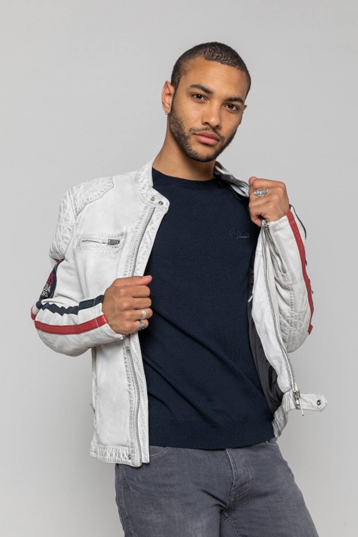 White leather racing jacket - Image n°3