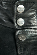 Mid-length black leather jacket - Image n°8