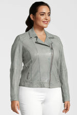 Comfort fit Biker Jacket gray blue - Image n°9