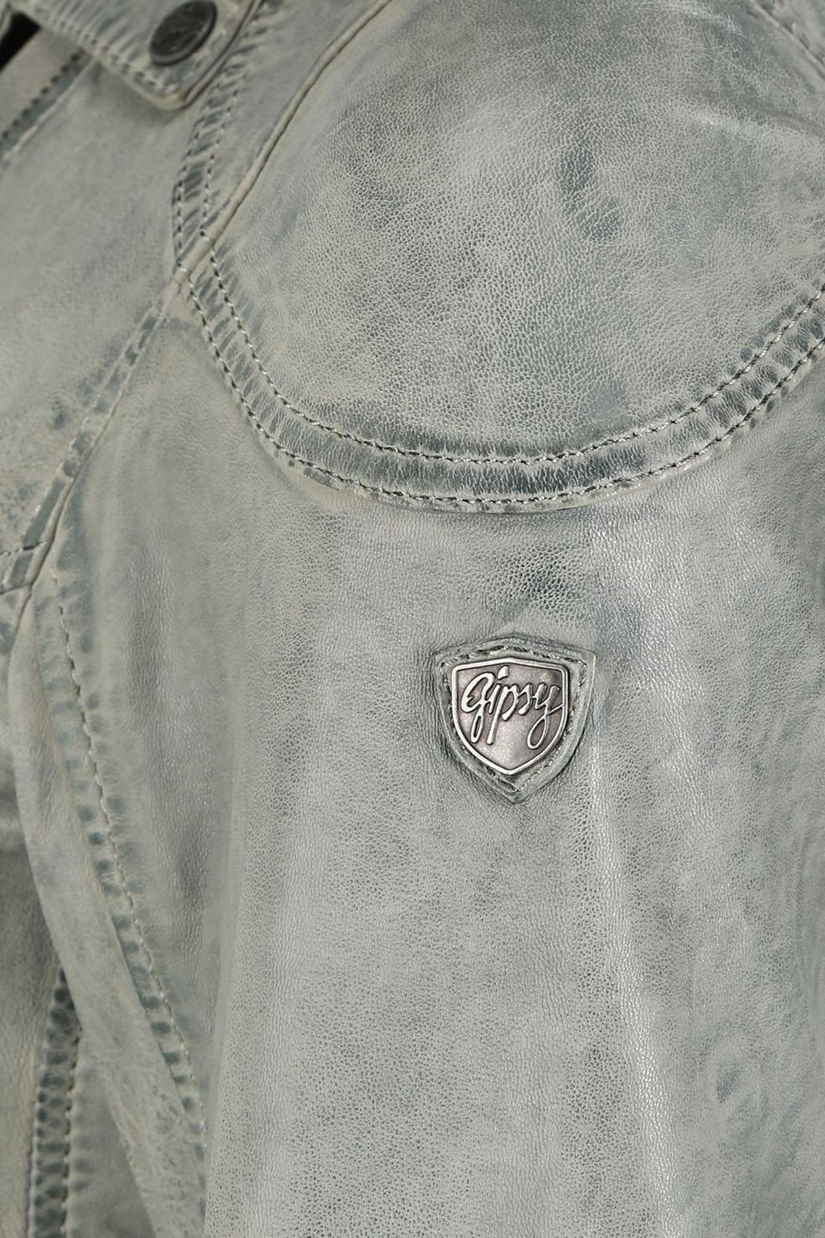 Comfort fit Biker Jacket gray blue - Image n°10