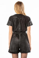 Distressed leather jumpsuit - Image n°10
