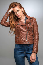 Fitted cognac lambskin with zipped details-sleek, bold, effortless. - Image n°6
