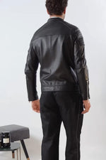 Elegant motorcycle-style leather jacket - Image n°12