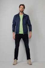 Navy blue nylon bomber jacket - Image n°9