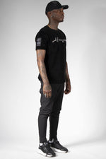 Warm t-shirt in black velvet breakdown - Image n°6