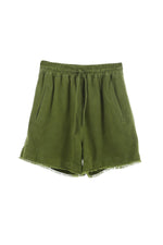Khaki leather shorts - Image n°7