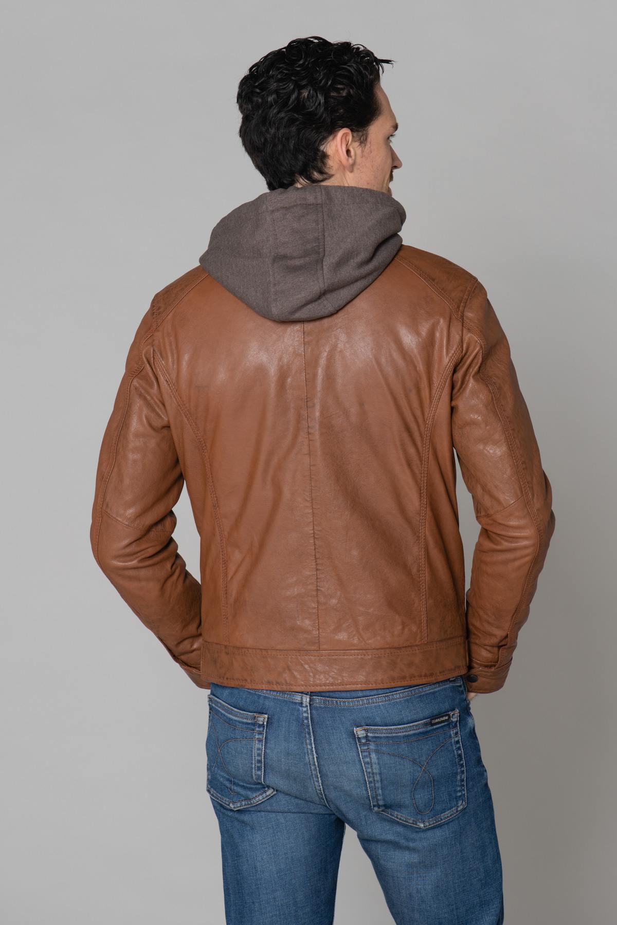 Brown jacket with removable hood - Image n°13