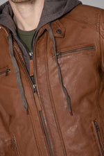 Brown jacket with removable hood - Image n°14