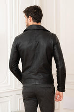Lightweight lambskin biker jacket, slim fit, classic perfecto styling. - Image n°7