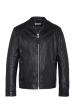 Black lambskin leather jacket - Image n°8