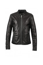 Round-neck sheepskin leather jacket - Image n°11