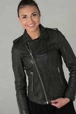  Biker Style khaki leather jacket - Image n°6