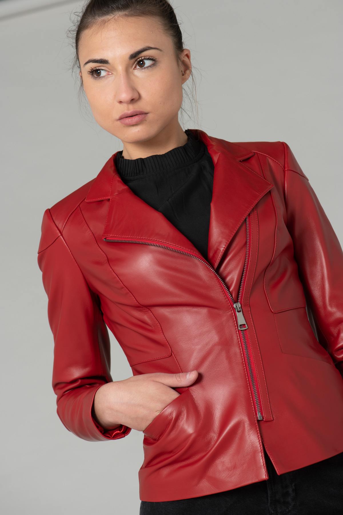 Women's Jacket Cityzen ZEBRA ROUGE - Leather-Jack.com